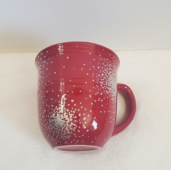 MAINSTAYS Monogram Initial M Silver Deep Red Stoneware Coffee Cup Mug 16 Oz - Picture 8 of 11